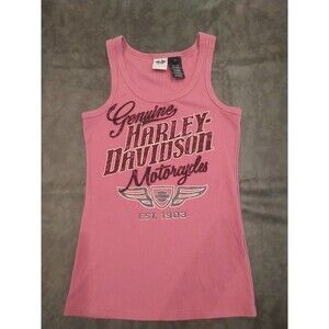 Harley Davidson Motorcycles Tank Top Lrg Pink Logo Biker Motorcycle